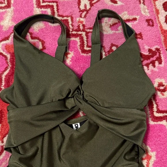 DKNY Olive Green One-Piece Swimsuit bathing suit - Picture 3 of 10